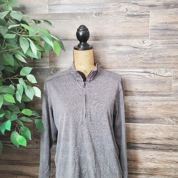 Exofficio Quarter Zip Pullover Sweater Gray Men's Medium - Picture 2 of 9